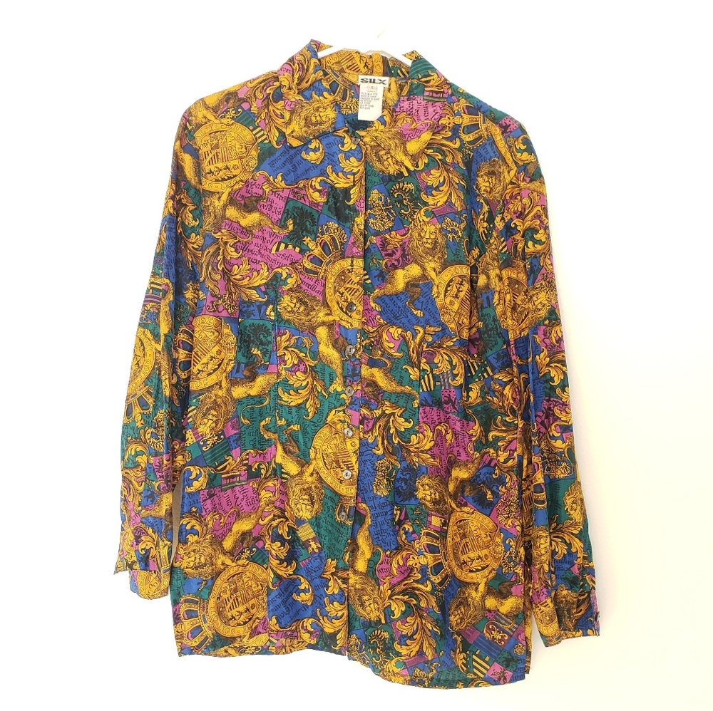 Vintage 90's Silk Button-Down Shit